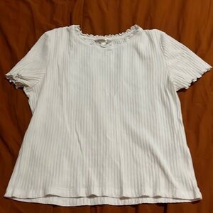 Banana republic ruffle hem ribbed tee shirt
